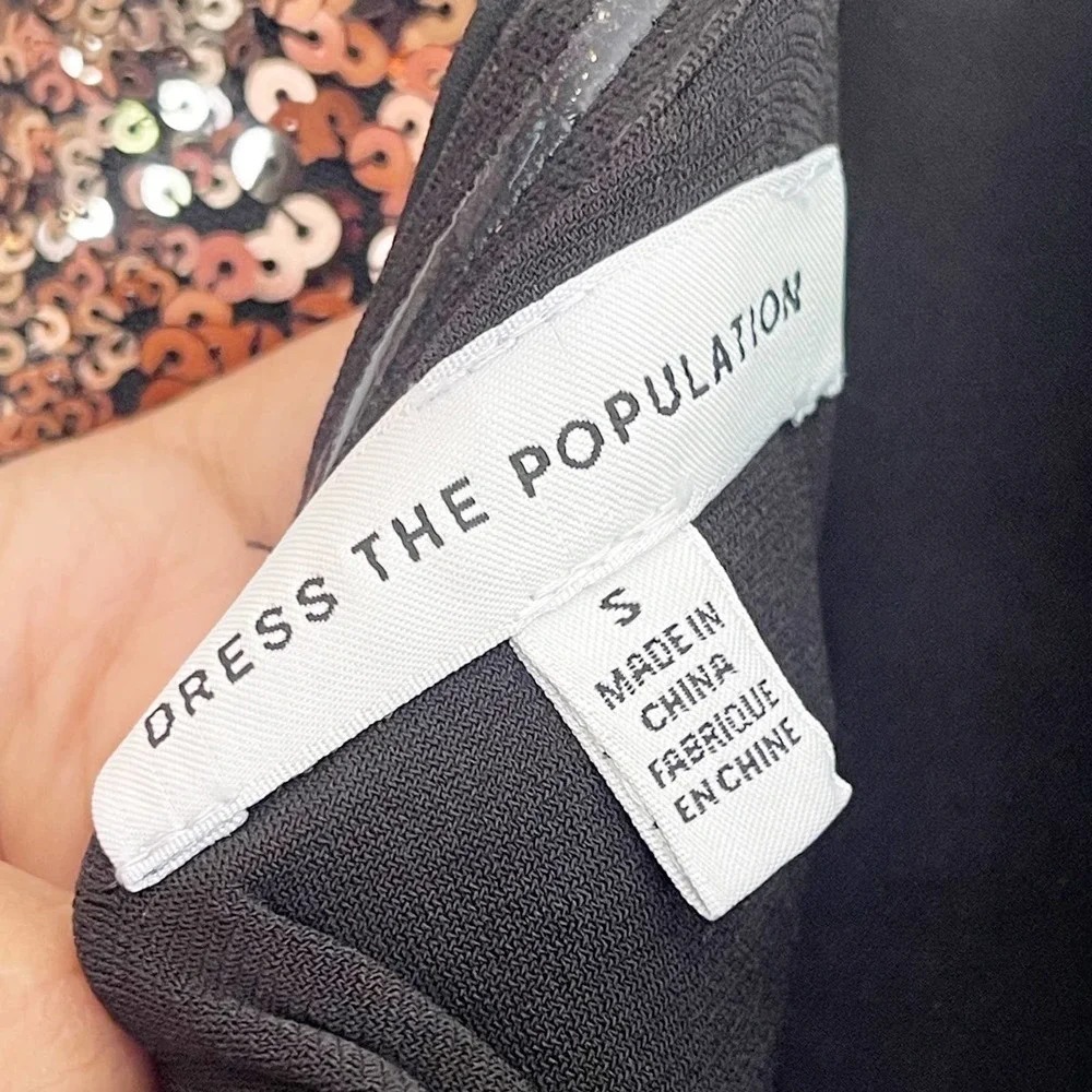 DRESS THE POPULATION Allira Sequin Cocktail Dress Size S_5